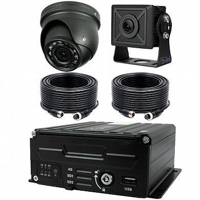 Система видеонаблюдения для транспорта Ps-Link KIT-TR011H / 2 камеры / HDD — детальное фото