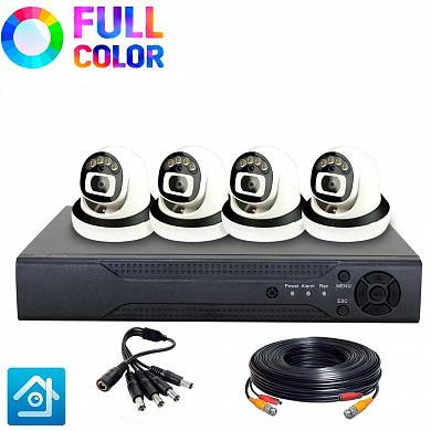 Комплект видеонаблюдения AHD 5Мп Ps-Link KIT-A504HDC / 4 камеры / Fullcolor — детальное фото