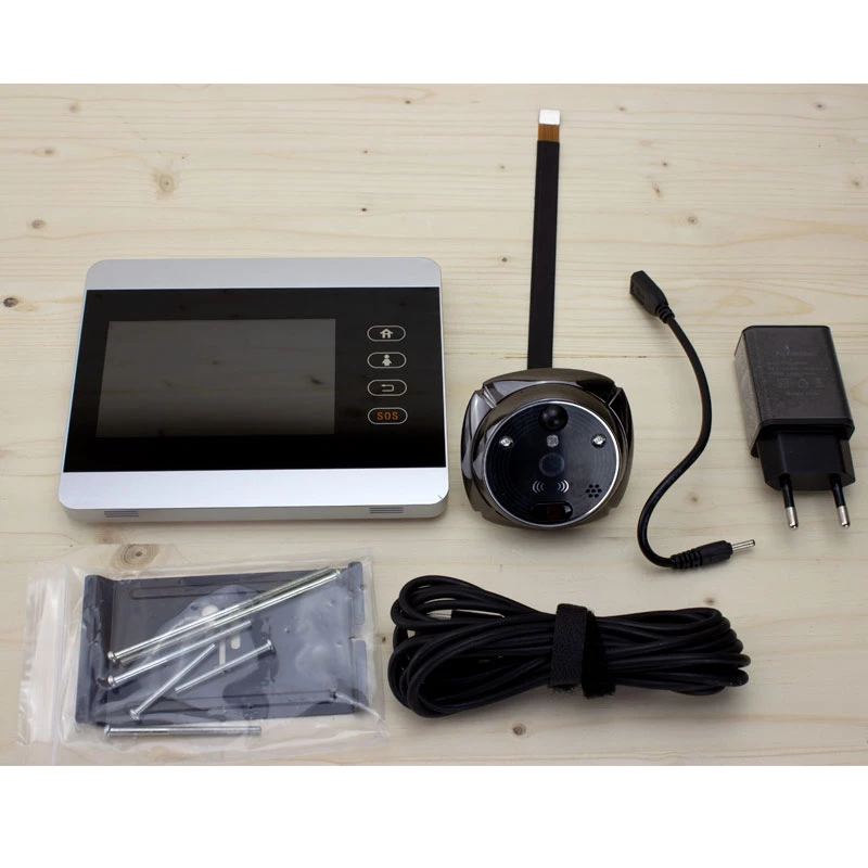 Беспроводной WiFi видеоглазок с датчиком движения, звонком и аккумулятором iHome5 Silver