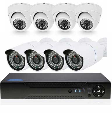 Готовый комплект IP видеонаблюдения на 4 внутренних и 4 уличных 2Mp камер PST IPK08BH — детальное фото