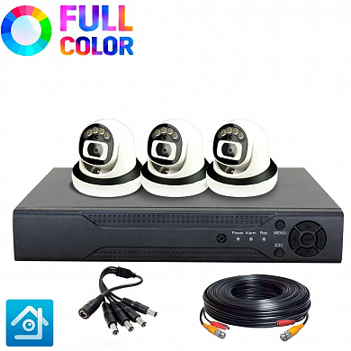 Комплект видеонаблюдения AHD 5Мп Ps-Link KIT-A503HDC / 3 камеры / Fullcolor — детальное фото