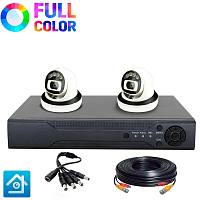 Комплект видеонаблюдения AHD 5Мп Ps-Link KIT-A502HDC / 2 камеры / FullColor — фото товара