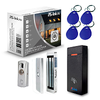 Комплект СКУД на одну дверь Ps-Link KIT-M010EM-WP-180  / эл. магнитный замок 180кг / RFID — фото товара