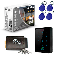 Комплект СКУД WIFI на одну дверь Ps-Link KIT-CH1-FP-B/ сканер отпечатков / эл. механический замок / RFID — фото товара