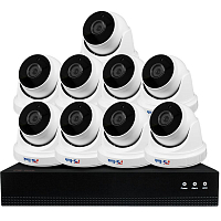 Комплект видеонаблюдения IP Ps-Link KIT-A809IP-POE / 8Мп / 9 камер / питание POE — фото товара