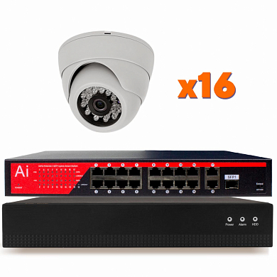 Комплект видеонаблюдения IP Ps-Link KIT-A216IP-POE / 2Мп / 16 камер / питание POE — детальное фото