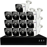 Комплект видеонаблюдения IP Ps-Link KIT-C813IP-POE / 8Мп / 13 камер / питание POE — фото товара