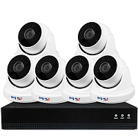 Комплект видеонаблюдения IP Ps-Link KIT-A806IP-POE / 8Мп / 6 камер / питание POE — фото товара