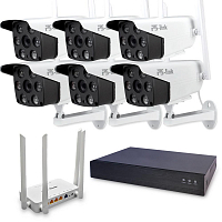 Комплект видеонаблюдения WIFI Ps-Link KIT-XMS506RD-WIFI / 5Мп / 6 камер — фото товара