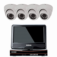 Комплект видеонаблюдения AHD 2Мп Ps-Link KIT-A9204HD / 4 камеры / монитор — фото товара