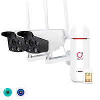Комплект видеонаблюдения 4G Ps-Link KIT-XMS302-4G / 3Мп / 2 камеры — фото товара
