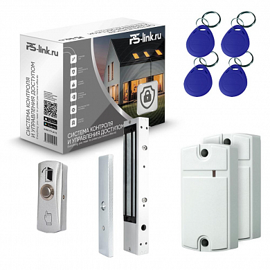 Комплект СКУД на одну дверь Ps-Link KIT-MATRIX-E-350 / эл. магнитный замок 350кг / два считывателя RFID / кнопка выхода — детальное фото