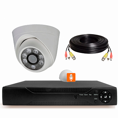 Комплект видеонаблюдения AHD 5Мп Ps-Link KIT-A501HDMX / 1 камера / отдельный микрофон — детальное фото