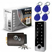 Комплект СКУД на одну дверь Ps-Link KIT-TF2EM-WP-W-B / отпечаток пальца / эл. механический замок / кодовая панель / RFID / WIFI — фото товара