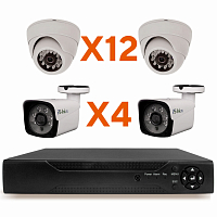 Комплект видеонаблюдения AHD 2Мп Ps-Link KIT-B2124HD / 16 камер — фото товара