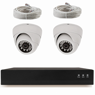 Комплект видеонаблюдения IP Ps-Link KIT-A202IP-POE / 2Мп / 2 камеры / питание POE — детальное фото