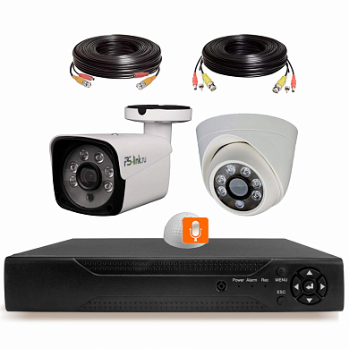 Комплект видеонаблюдения AHD 5Мп Ps-Link KIT-B502HDMX / 2 камеры / отдельный микрофон — детальное фото