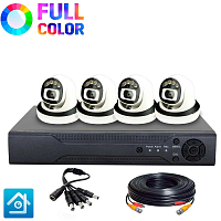 Комплект видеонаблюдения AHD 5Мп Ps-Link KIT-A504HDC / 4 камеры / Fullcolor — фото товара