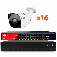 Комплект видеонаблюдения IP Ps-Link KIT-C216IP-POE / 2Мп / 16 камер / питание POE — фото товара