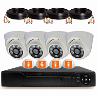 Комплект видеонаблюдения AHD 5Мп Ps-Link KIT-A504HDMX / 4 камеры / отдельный микрофон — фото товара