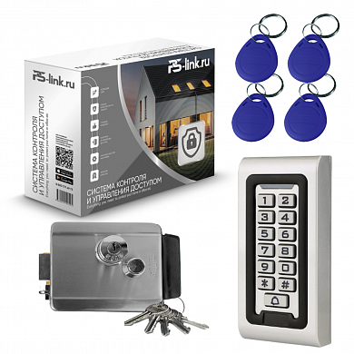 Комплект СКУД на одну дверь Ps-Link KIT-AK601W-SSM / эл. механический замок / кодовая панель / RFID — детальное фото