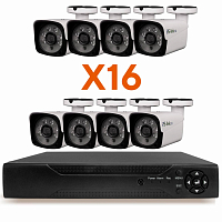 Комплект видеонаблюдения AHD 2Мп Ps-Link KIT-C216HD / 16 камер — фото товара