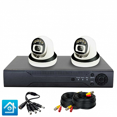Комплект видеонаблюдения AHD 8Мп Ps-Link KIT-A802HDC / 2 камеры / FullColor — детальное фото