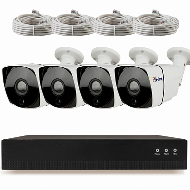 Комплект видеонаблюдения IP Ps-Link KIT-C204IP-POE / 2Мп / 4 камеры / питание POE — детальное фото