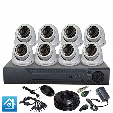 Комплект видеонаблюдения AHD 5Мп Ps-Link KIT-A508HDV / 8 камер / антивандальный — детальное фото