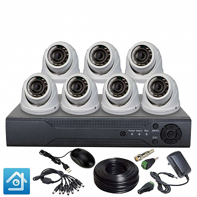 Комплект видеонаблюдения AHD 5Мп Ps-Link KIT-A507HDV / 7 камер / антивандальный — детальное фото