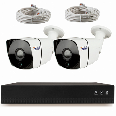 Комплект видеонаблюдения IP Ps-Link KIT-C202IP-POE / 2Мп / 2 камеры / питание POE — детальное фото