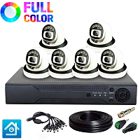 Комплект видеонаблюдения AHD 2Мп Ps-Link KIT-A206HDC / 6 камер / FullColor — фото товара