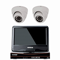 Комплект видеонаблюдения AHD 2Мп Ps-Link KIT-A9202HD / 2 камеры / монитор — фото товара
