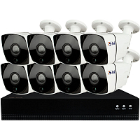Комплект видеонаблюдения IP Ps-Link KIT-C808IP-POE / 8Мп / 8 камер / питание POE — фото товара