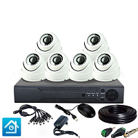 Комплект видеонаблюдения AHD 2Мп Ps-Link KIT-A206HD / 6 камер — фото товара