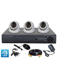 Комплект видеонаблюдения AHD 2Мп Ps-Link KIT-A203HDV / 3 камеры / антивандальный — фото товара