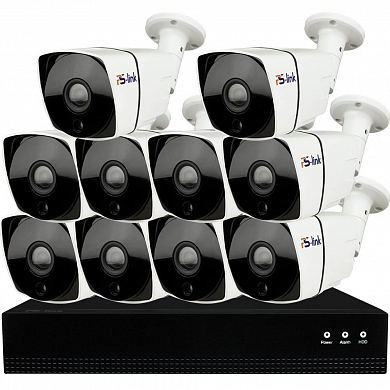 Комплект видеонаблюдения IP Ps-Link KIT-C810IP-POE / 8Мп / 10 камер / питание POE — детальное фото
