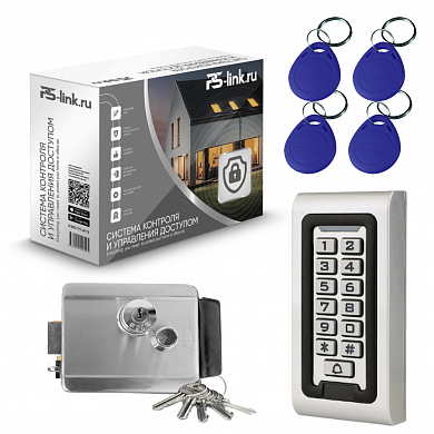 Комплект СКУД на одну дверь Ps-Link KIT-AK601W-CH / эл. механический замок / кодовая панель / RFID — детальное фото