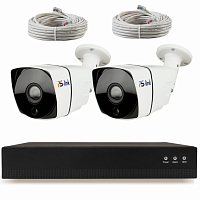 Комплект видеонаблюдения IP Ps-Link KIT-C502IP-POE / 5Мп / 2 камеры / питание POE — фото товара