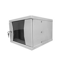 Шкаф настенный 10" 4U серия COMPACT 315х325х225 передняя дверь стекло/серый — фото товара