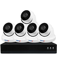 Комплект видеонаблюдения IP Ps-Link KIT-A805IP-POE / 8Мп / 5 камер / питание POE — фото товара