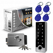 Комплект СКУД на одну дверь Ps-Link KIT-TF2EM-WP-W-SSM / отпечаток пальца / эл. механический замок / кодовая панель / RFID / WIFI — фото товара