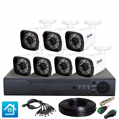 Комплект видеонаблюдения AHD 2Мп Ps-Link KIT-C207HD / 7 камер — детальное фото