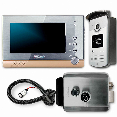 Комплект видеодомофона с электромеханическим замком и RFID считывателем Ps-Link KIT-VD07R-ID-SS — детальное фото