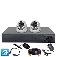 Комплект видеонаблюдения AHD 2Мп Ps-Link KIT-A202HDV / 2 камеры / антивандальный — фото товара