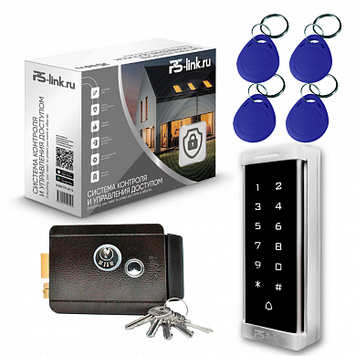 Комплект СКУД на одну дверь Ps-Link KIT-T6MF-B / эл. механический замок / кодовая панель / RFID — детальное фото