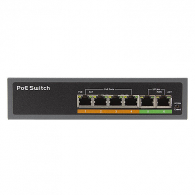 Коммутатор сетевой на 6 портов Ps-Link VD-204P — детальное фото