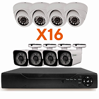 Комплект видеонаблюдения AHD 2Мп Ps-Link KIT-B216HD / 16 камер — фото товара