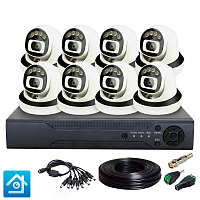 Комплект видеонаблюдения AHD 8Мп Ps-Link KIT-A808HDC / 8 камер / FullColor — фото товара