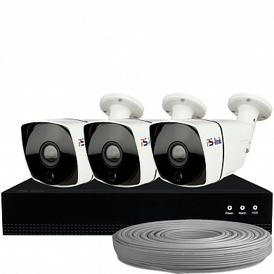 Комплект видеонаблюдения IP Ps-Link KIT-C803IP-POE / 8Мп / 3 камеры / питание POE — детальное фото